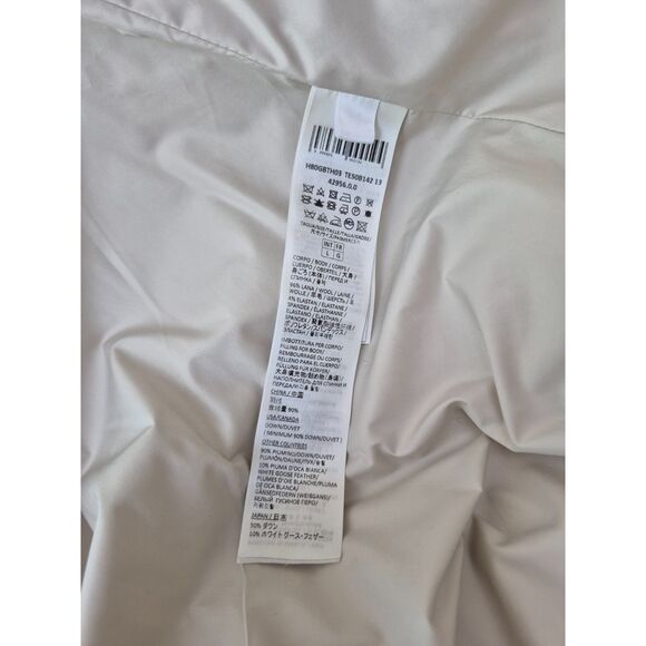 Eleventy Women's Grey Pinstripe Wool Stretch Flannel Puffer Coat Size Large - Picture 10 of 10